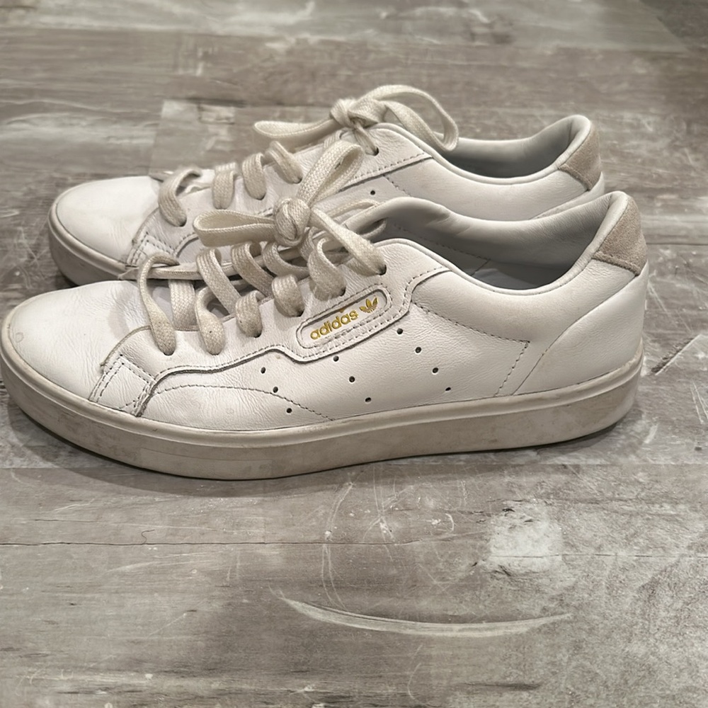 adidas Sleek Crystal White Sneakers Sz 6